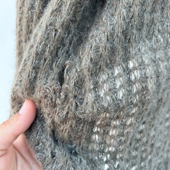 Vintage Todd Oldham Congovid Alpaca Wool Chunky Knit Sweater Brown Collar - Picture 8 of 9